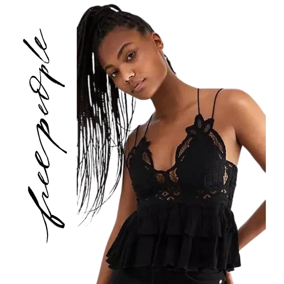 New!! 🩷 Free People - Adella Cami Black Large - Picture 4 of 6